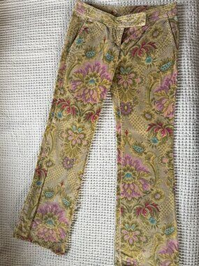 Vintage Tapestry Floral Velveteen Flare Pants | Baroque Botanical | Boho Maximal